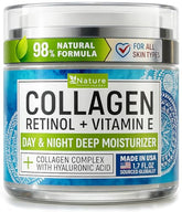 Nature Theory collagen cream jar shows a rich texture for hydration and radiance.