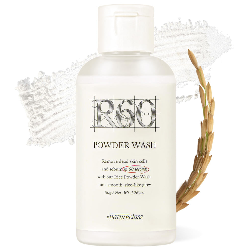 Natureclass R60 powder-to-foam cushion for gentle cleansing and pore refinement.