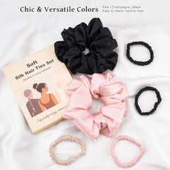 NatureKess two-size silk scrunchies: secure fit for different hairstyles