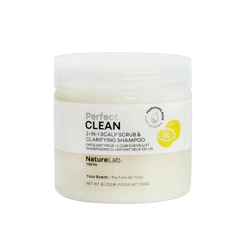 NatureLab.TOKYO Perfect Clean Scalp Scrub bottle front for quick refreshing cleanse