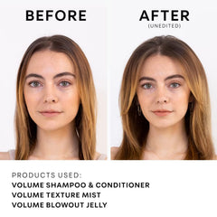 NatureLab.TOKYO Perfect Volume Shampoo applied at roots for lift and fullness
