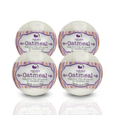 Nature's Beauty oatmeal fragrance-free bath bomb closeup for soothing hydration