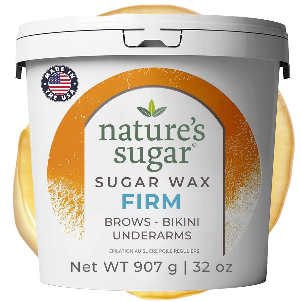 Nature's Sugar firm sugar wax jar being kneaded for easy at-home prep
