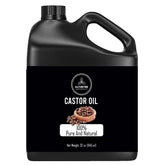 Naturevibe Botanicals Castor Oil 32oz bottle close-up showing pure, hydrating formula for skin care