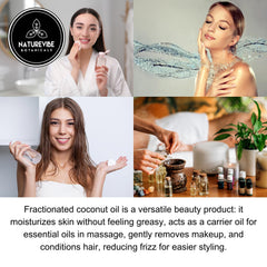 Naturevibe Botanicals coconut oil skin application highlights rapid absorption and softness