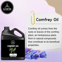 Naturevibe Botanicals comfrey oil texture pour shows smooth, light golden sheen