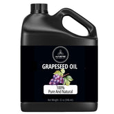 Naturevibe Botanicals grapeseed oil bottle shows 32oz packaging for daily hydration