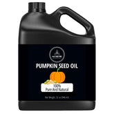 Naturevibe Botanicals Pumpkin Seed Oil bottle front shows pure skin nourishment.