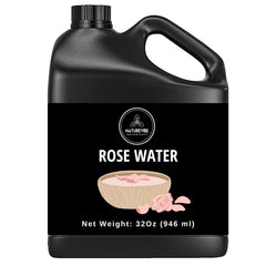 Naturevibe Botanicals rose water closeup on rose petals for aromatic skincare