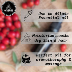 Naturevibe Botanicals Rosehip Oil applied on face for moisture