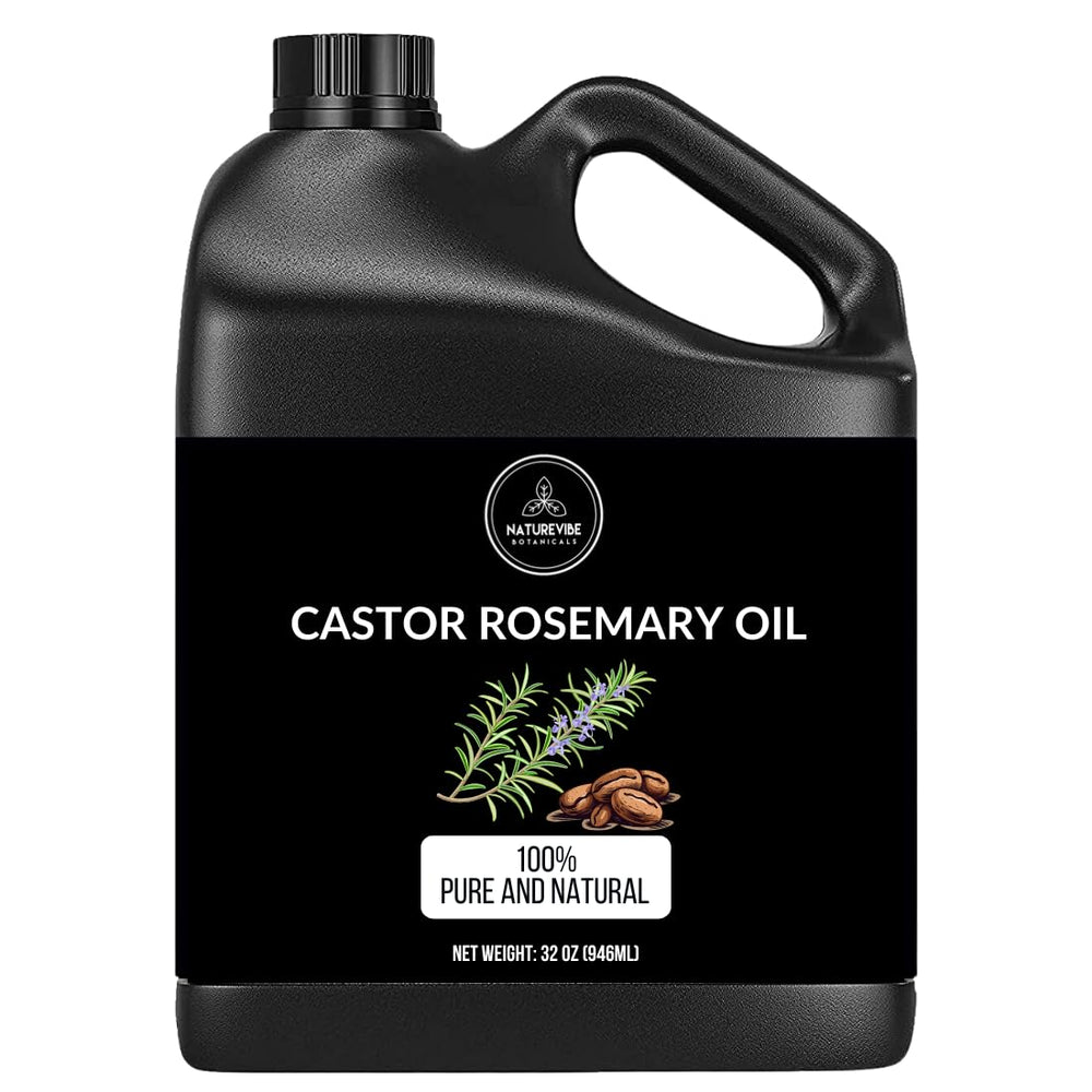 Naturevibe Botanicals castor rosemary oil jar aids long-lasting freshness for skincare.