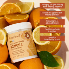 Face application of Nature Well Vitamin C Moisture Cream for daily hydration