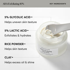 Naturium AHA Exfoliating Mask 10% dual action layers visual hints at resurfacing benefits