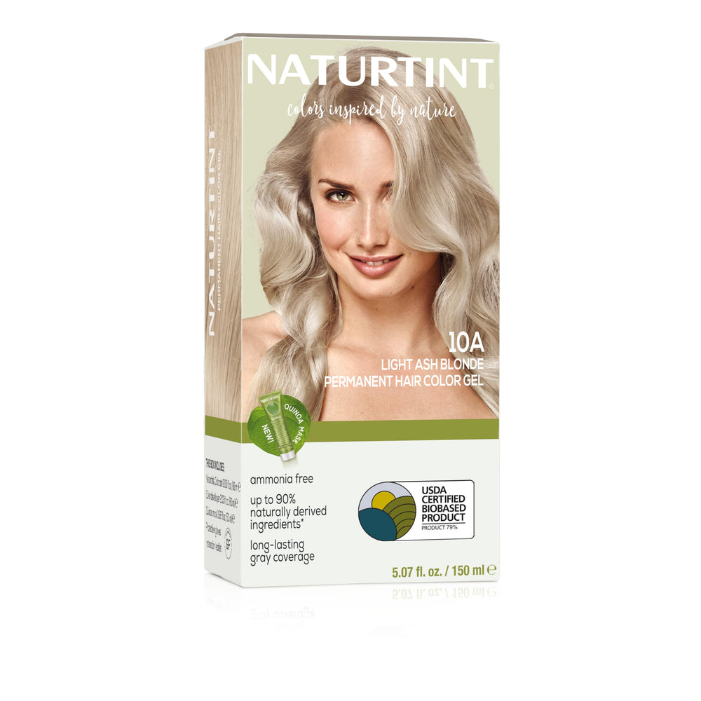 Naturtint 10A Light Ash Blonde color bottle shows natural shade with long-lasting coverage