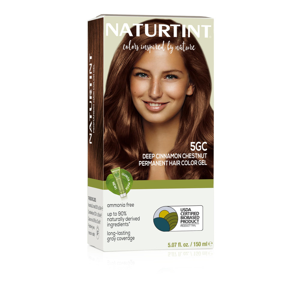 Naturtint 5GC Deep Cinnamon packaging highlights at-home color convenience.