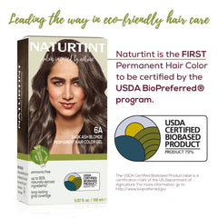 Naturtint 6A Dark Ash Blonde mixing-process demonstrates precise color preparation for even results.