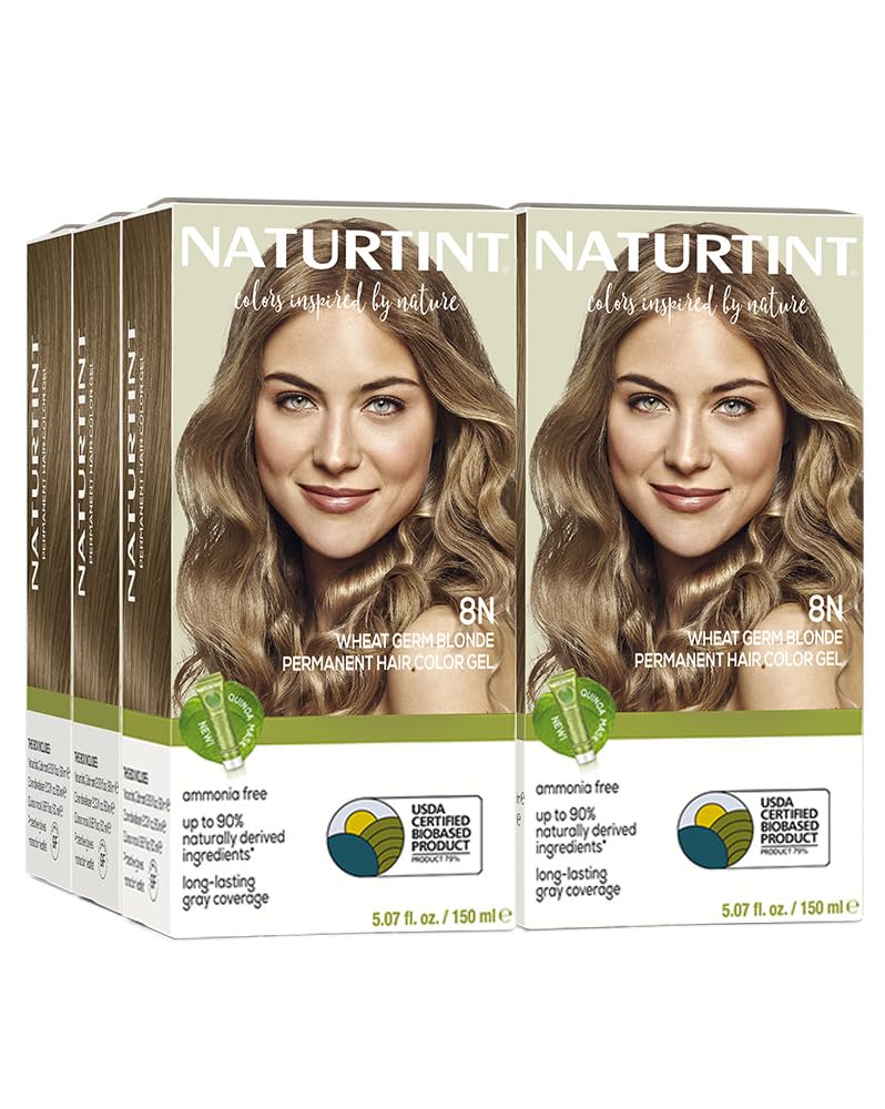 Naturtint 8N Wheat Germ Blonde box packaging for plant-based home color