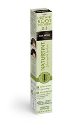 Naturtint Instant Root Retouch application-stroke dark brown for quick root coverage.