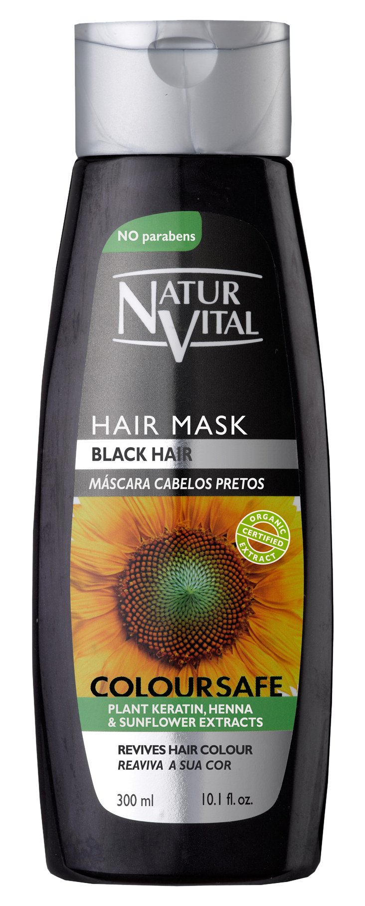 NaturVital Colouring Hair Mask during black-shine application for smooth, vibrant color