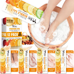 nbc BeautiLab pedicure kit bubble salt close-up with spa bubbles for at-home pampering