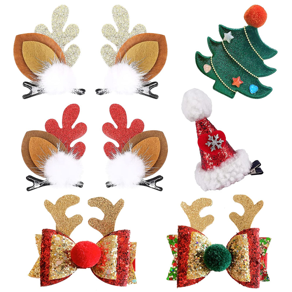 NBjiuyin Christmas hair clip antlers close-up with secure, playful festive design.