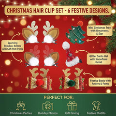 NBjiuyin Christmas hat hair clip close-up creates fun seasonal flair.