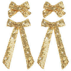 NCMAMA gold glitter hair bows with alligator clips add sparkle for party photos
