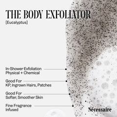 Nécessaire The Body Exfoliator charcoal bamboo detail shown for detox