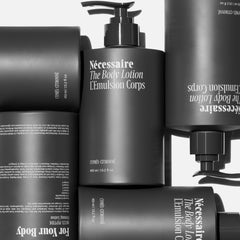 Nécessaire body lotion plant oils and vitamins C E aid nourishment.