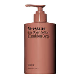 Nécessaire The Body Lotion pump bottle highlights easy daily hydration and non-greasy feel.