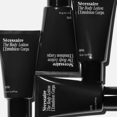 Peptides and niacinamide in Nécessaire Santal lotion supporting skin texture