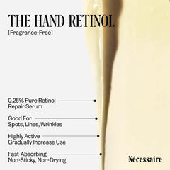 Nécessaire Hand Retinol serum-swirl-on-skin shows texture improvement during application.