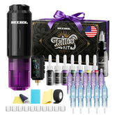 Neebol tattoo gun kit wireless pen demonstrates ergonomic design for comfortable long-practice sessions.