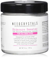 NeedCrystals microdermabrasion crystals jar for gentle exfoliation and at-home spa care.