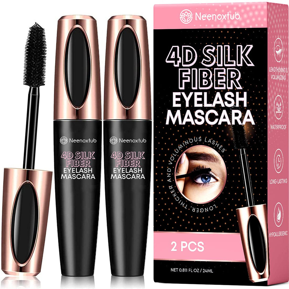 Neenoxtub 4D Silk Fiber Lash Mascara bottle shows long-lasting, smudge-proof formula