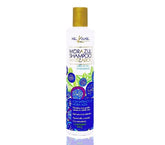 NEKANE Morazul Shampoo bottle front highlights violet toning to neutralize brassiness.