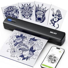 Nelko Tattoo Stencil Printer front view highlights compact portability for on-the-go artists.