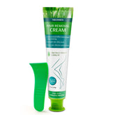 NEOMEN hair removal cream face-application demonstrates gentle, painless facial hair removal for sensitive skin.