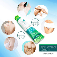 NEOMEN hair removal cream mens-genitals showcases safe, mild formula for private-area grooming.