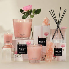 NEST New York liquid soap rosewater geranium scent closeup evokes spa-like tranquility