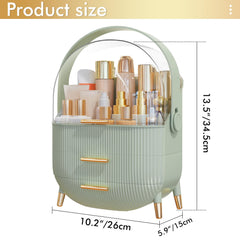 NestOrganix makeup organizer compartments illustrate three layers for tall skincare bottles