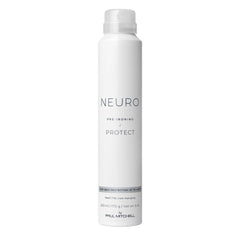 Neuro Protect HeatCTRL Iron Hairspray bottle shows heat protection and shine.