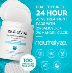 Neutralyze textured-side pad for deeper pore cleansing.