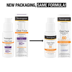 Neutrogena Clear Face Serum Sunscreen being applied for a lightweight, breathable finish.