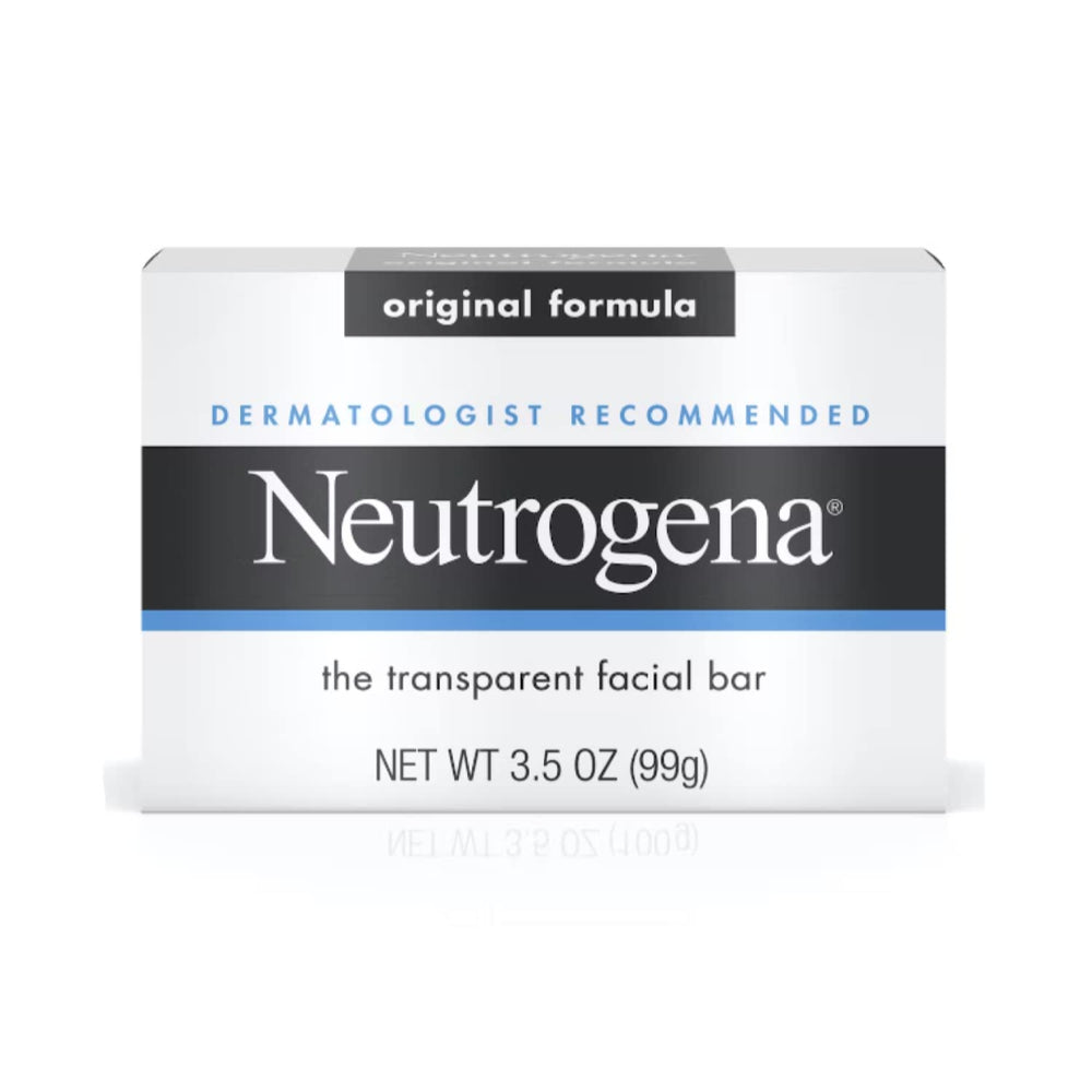 Neutrogena Facial Bar Original Formula on sink enables gentle daily cleansing for all skin types.