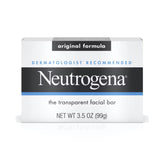 Neutrogena Facial Bar Original Formula on sink enables gentle daily cleansing for all skin types.