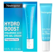 Neutrogena Hydro Boost Under Eye Cream tube delivers daily hydration around the eyes.