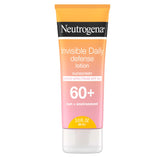 Neutrogena Invisible Daily Defense sunscreen bottle with SPF 60+ for all-day protection
