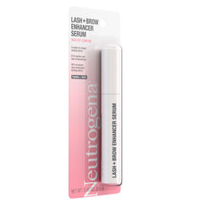 Neutrogena Lash + Brow Serum packaging front highlights biotin and peptides.