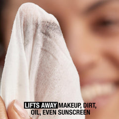Neutrogena Night Calming wipes dispensing pouch demonstrates convenient on-the-go use